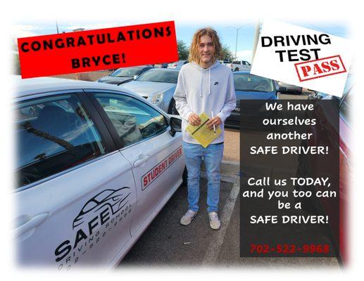 CONGRATULATIONS Bryce on passing your drive test!!!