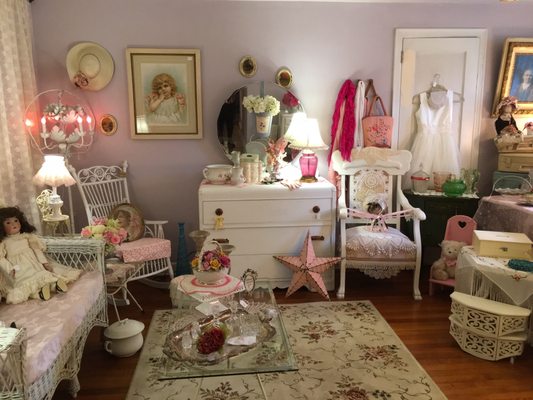 This is our White & Pink Room. Everything is For Sale