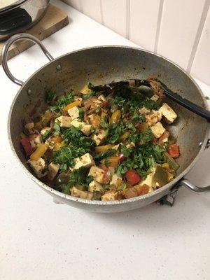 Kadhaai paneer with homemade paneer