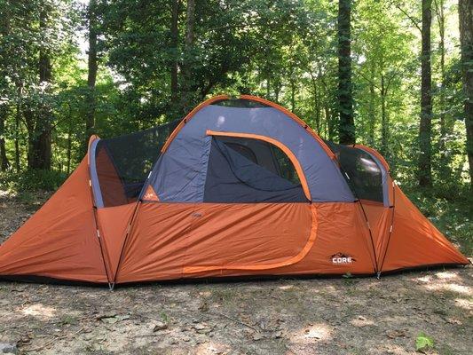 Our large tent had plenty of room on the camp site.