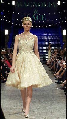 Gold wedding dress Cleveland Fashion week.