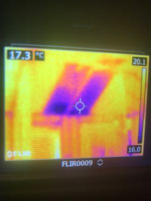 Thermal Imaging example of missing ceiling insulation.