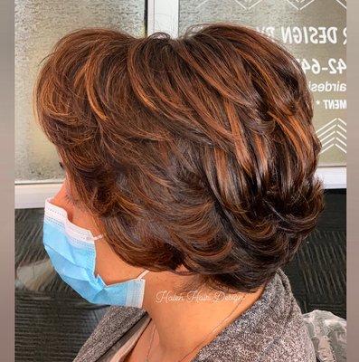 Luxury haircut with beautiful copper highlights!