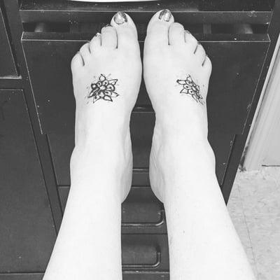 Henna foot tattoo.