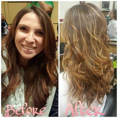 Before and after by stylist Joseph Volpe