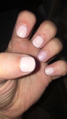 Gel manicure (for reference opi gel #73 Lisbon)