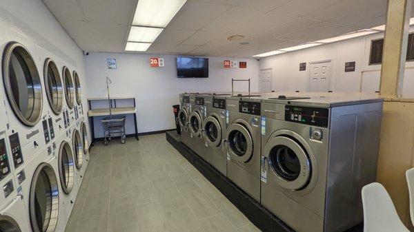 All new modern and efficient washers  and dryers for quick wash