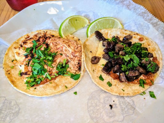 Chicken and Carné Asada Tacos