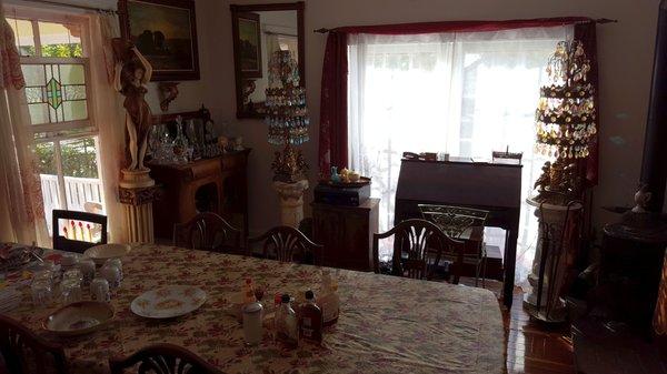 Gorgeous dining room at Ashley's, where you can enjoy a home-cooked meal. Coffee at 7, Breakfast at 9 every day.