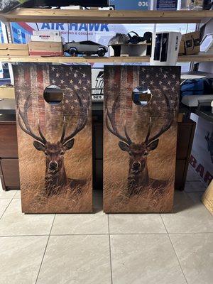 Custom printed cornhole boards