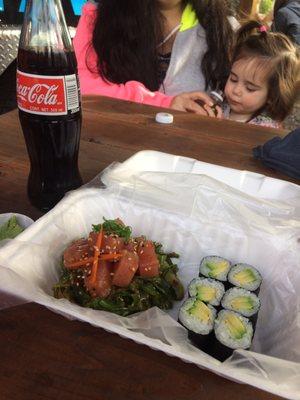 Tuna poke and avocado roll! So good!