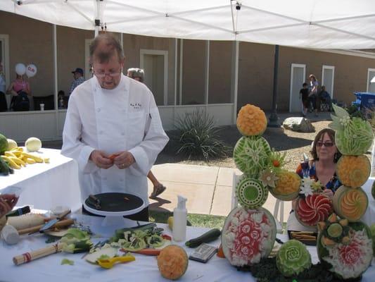 Fruit-carving demonstration