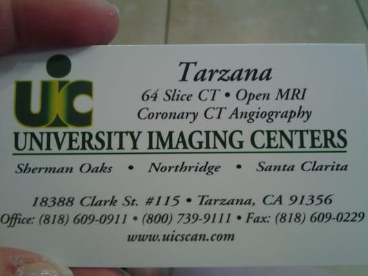 Business card/contact information.