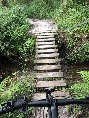 Rickety wooden bridge. I wimped out and walked the bike over