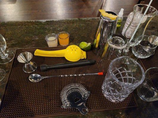 Drink class set-up... Amazing..