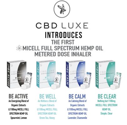 Premium Micell, Full Spectrum Hemp Oil Metered Dose CBD Inhalers deliver 200+ precise 5.5mg doses.