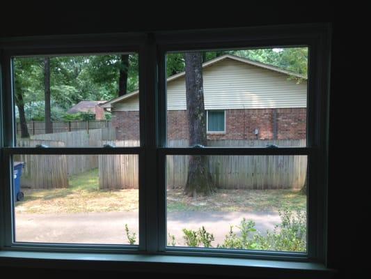 View from inside the home, no grids, clear view.