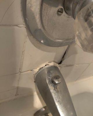 Pinnacle left our shower like this after the quote inspection. The tiles were not broke until their "inspection".