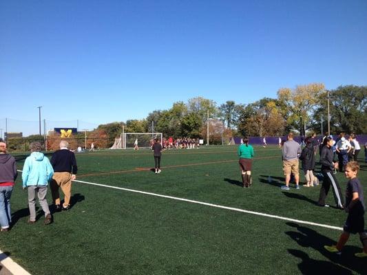 Field Hockey Game at Pioneer High Rec Field---artificial turf