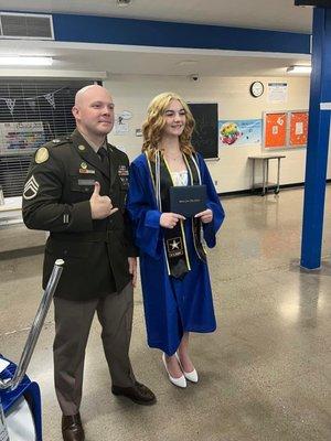 One of our Future Soldiers graduating High School. Next stop, Basic Training!