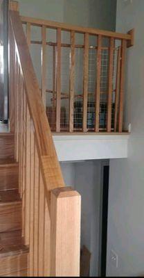 Contemporary oak handrails in Centreville