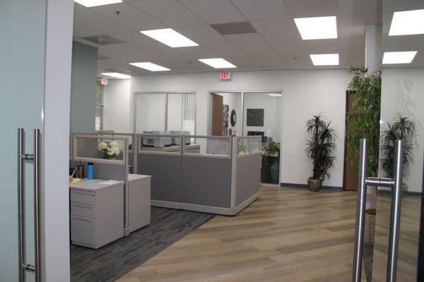 Main floor with cubicles and offices