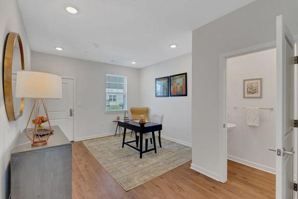 Half-bathroom perfect for guests and everyday ease