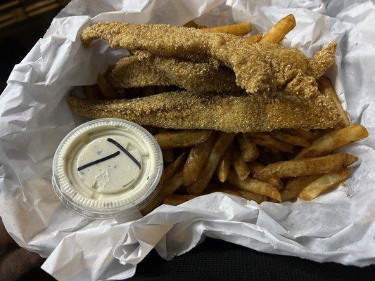 3 pieces Catfish and French Fried