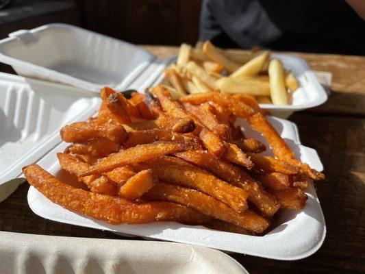 Sweet potato and regular fries!