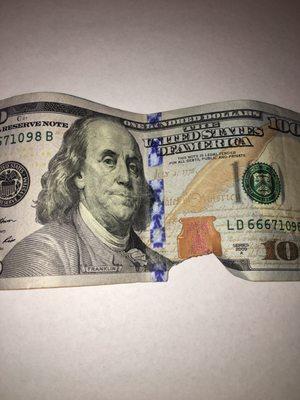 $100 bill