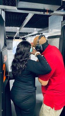 Firearms Training Student and Instructor