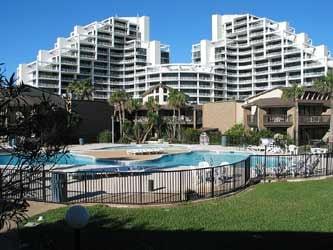 Sunchase IV has a pool and hot tub only steps from the beach.