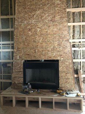 Framed out Fireplace