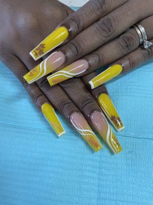 Yellow nails design