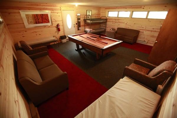 Inside a bunkhouse. Maximum capacity 16-20 people per bunkhouse.