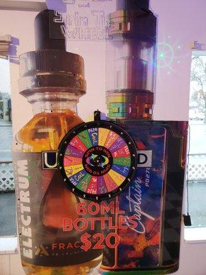 Buy a 60ML at Underground and spin the wheel for a discount everytime!