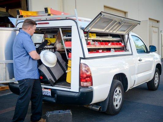 BRPINC technician with service truck.