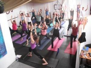 Zen Yoga students awakening during spring 108 Sun Salutations.