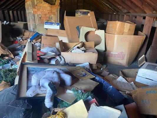 Cleaning out an storage in a house