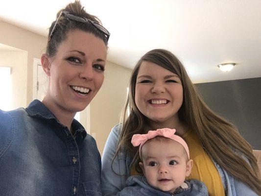 Rocking denim with my two favorite clients: Katie and Miss Hazel!