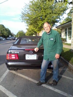 Memorial Day Weekend: Michael Bassett (owner) with his Mercedes convertible--offering me kindly a ride to the LIRR train station