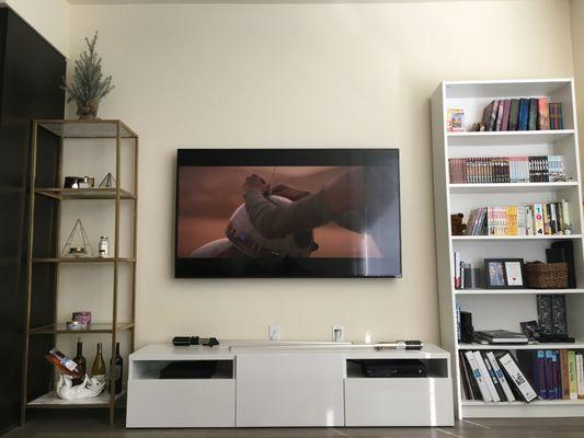 65" TV mounted in my living room