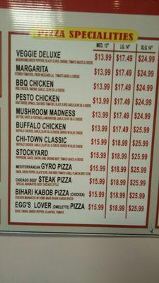 Wall menu