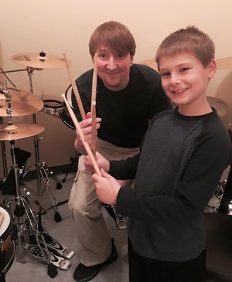 First drum lesson with a new student!