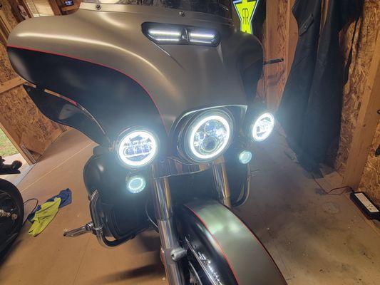 Daymaker headlight and passing lights. Also smoked turn signals