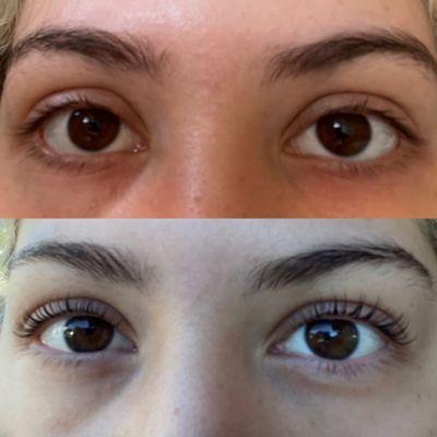 lash lift before and after