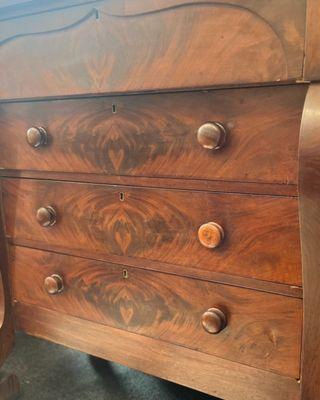 Hardwood Drop Front Vintage Desk.