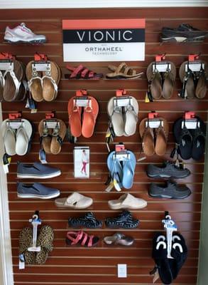 We have a display of shoes available to try on in the Lakeland office but visit our Winter Haven shoe store for hundreds more.