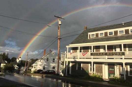 Double rainbow over the Ocean House.