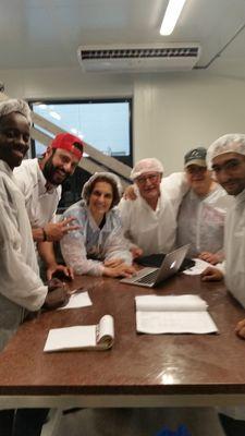 Beth and Frank teaching artisan bagel making in Europe